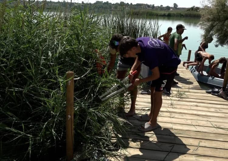 Joves d’arreu de Catalunya realitzen tasques de manteniment a l’estany d’Ivars i Vila-sana